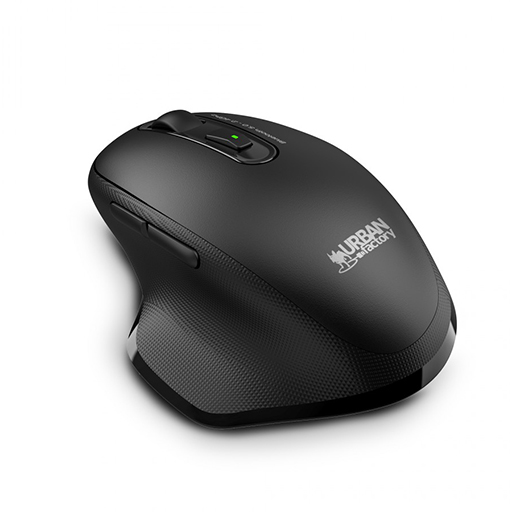 Urban Factory BTM10UF ONLEE PRO DUAL: Ergonomic Bluetooth and 2.4GHz Mouse, Black.