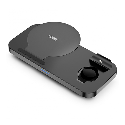 Urban Factory SWC35UF POWEE QI Charging Base 3-in-1 with Charging Sand 15W, Black.