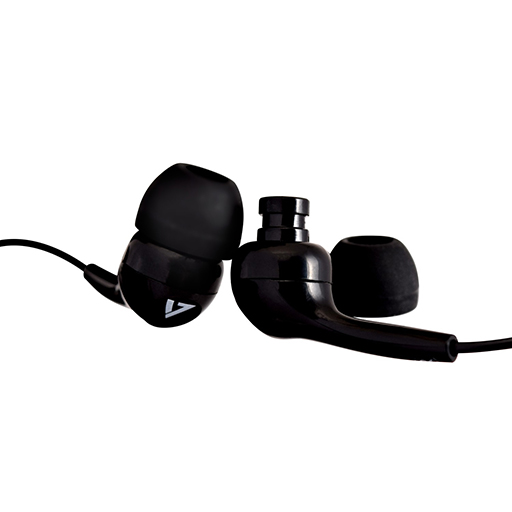 V7 HA105-3EB Wired Stereo Earbud (3.5mm) - Black 