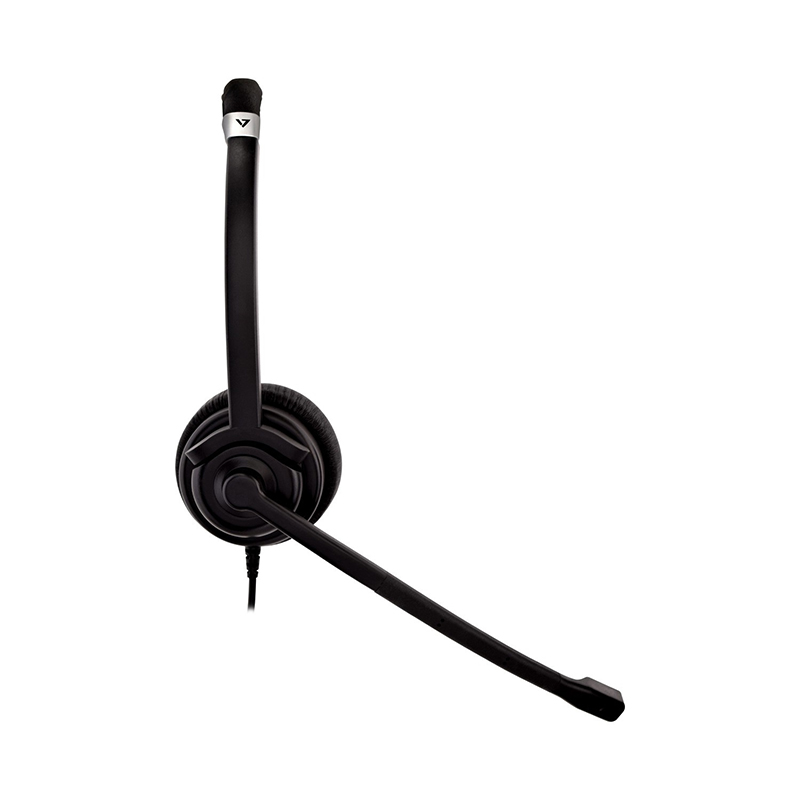 V7 HA401 Deluxe HA401 Wired Over-the-head, On-ear Mono Headset - Black, Silver 
