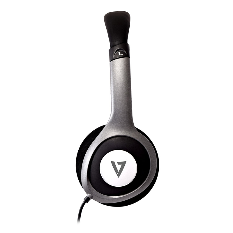 V7 HA520-2EP Wired Over-the-head Binaural Stereo Headphone - Black, Grey
