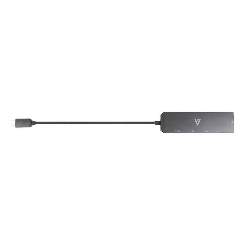 V7 V7UCRJ25GHUB-BLK USB/Ethernet Combo Hub - 10 GB/s - Black 