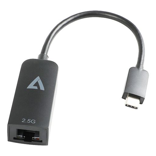 V7 V7UCRJ25G-BLK 2.5G Ethernet Adapter USB-C Male to RJ45 Female Black