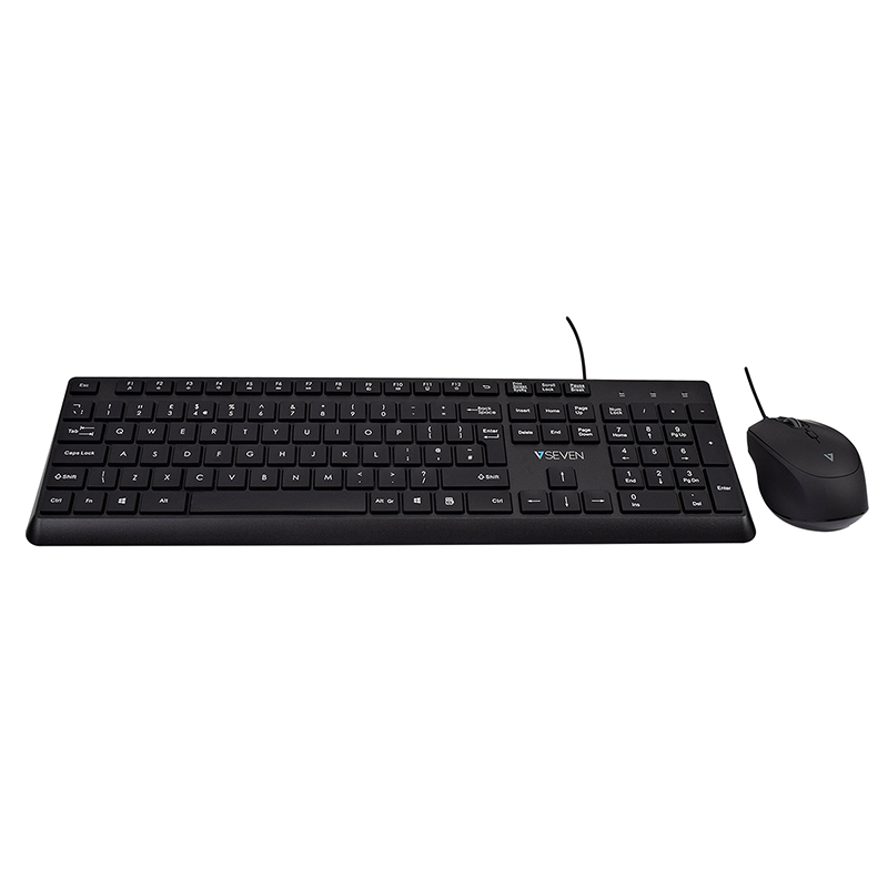 V7 CKU350UK Keyboard & Mouse - English (UK) - Black 