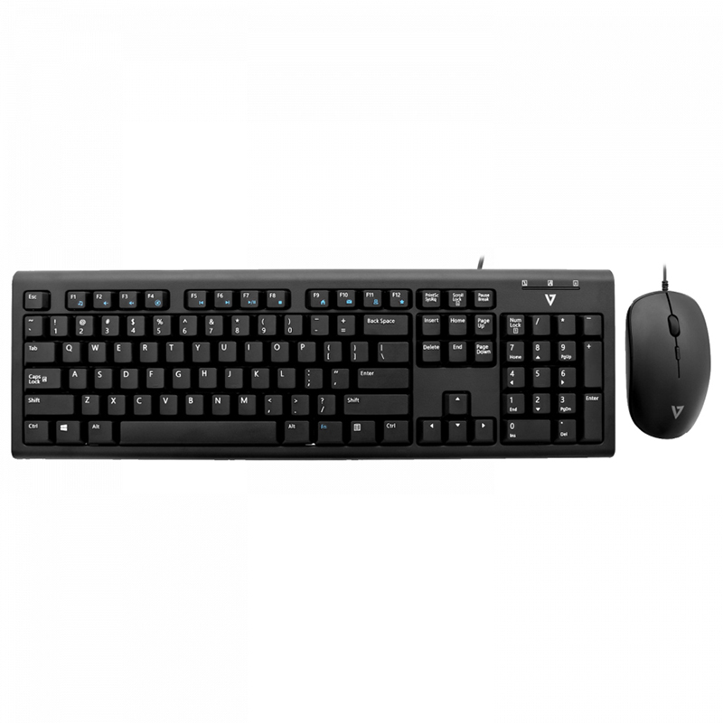 V7 CKU200UK Keyboard & Mouse - QWERTY - English (UK) - Black