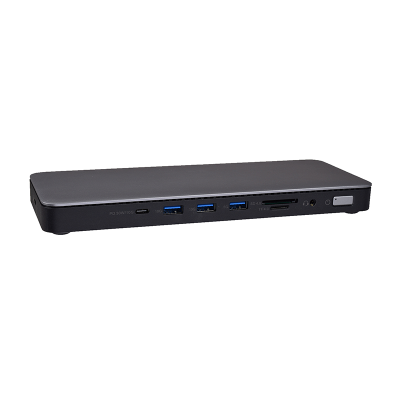 V7 DOCKTB4PT Thunderbolt 4 Docking Station, Charging Capability - Black, Silver