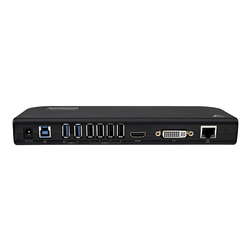 V7 UDDS2 USB 3.0  Dual Docking Station - Black 