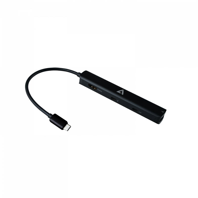V7 UCMINIDOCK-PT USB Type C Docking Station for Computer - 85 W - Black