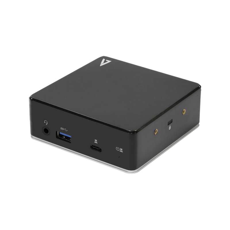 V7 UCDDS1080P USB Type C Docking Station for Desktop PC, Charging Capability,100 W, Black 