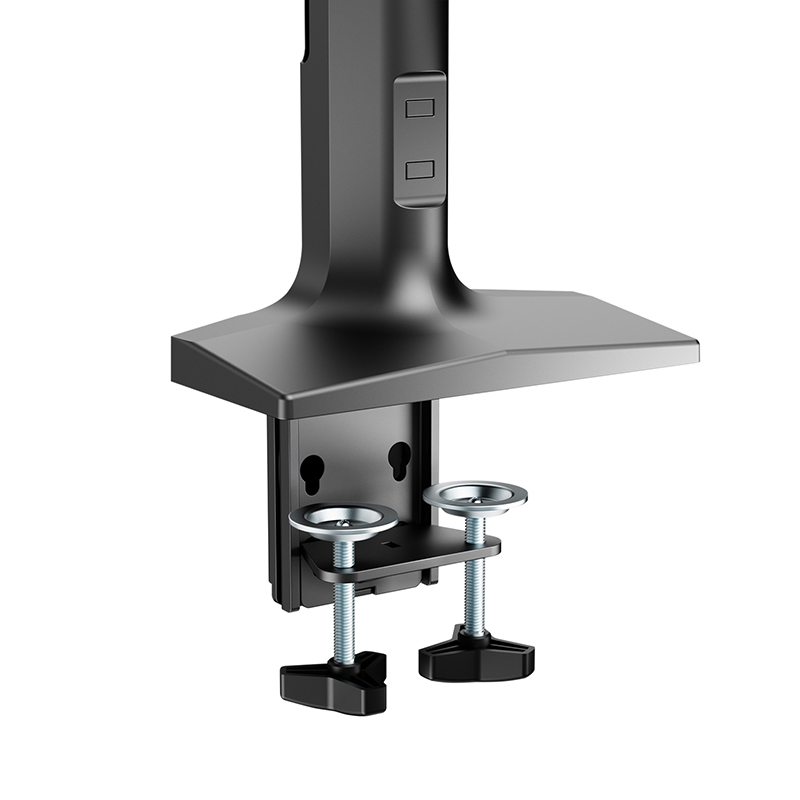 V7 DM1HDD Dual Monitor Heavy Duty Gas Spring Bar Mount - Matte Black - Height Adjustable 