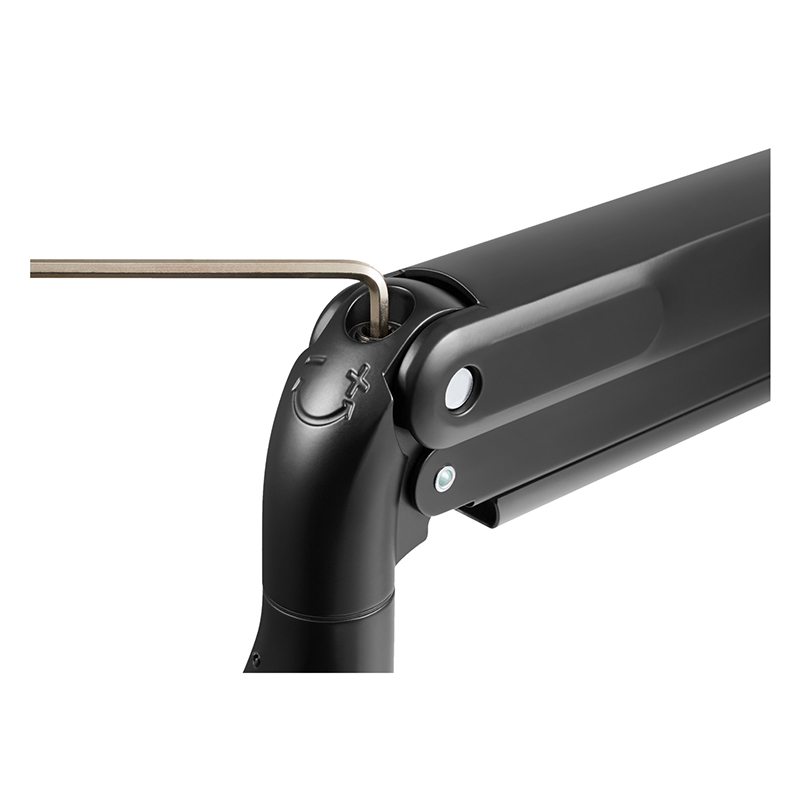 V7 DM1HDD Dual Monitor Heavy Duty Gas Spring Bar Mount - Matte Black - Height Adjustable 