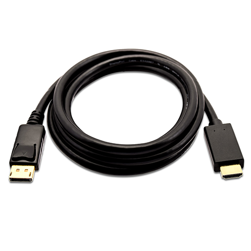 V7 V7DP2HD-03M-BLK-1E Black Video Cable DisplayPort Male to HDMI Male 3m 10ft
