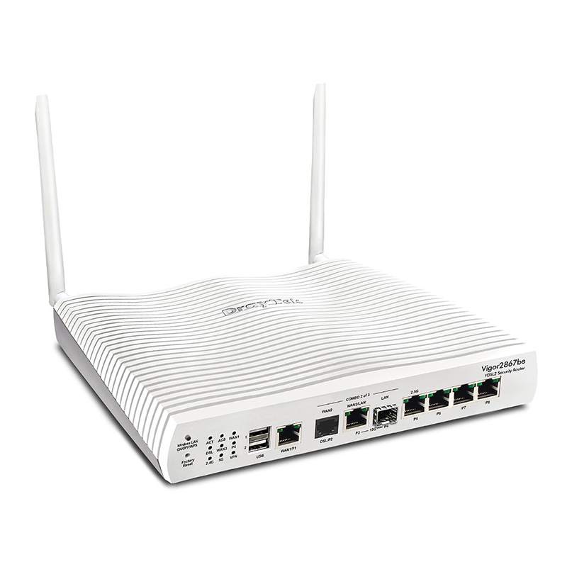 DrayTek Vigor 2867be Multi-Gigabit Multi-WAN Wi-Fi 7 VDSL & FTTP Firewall VPN Router