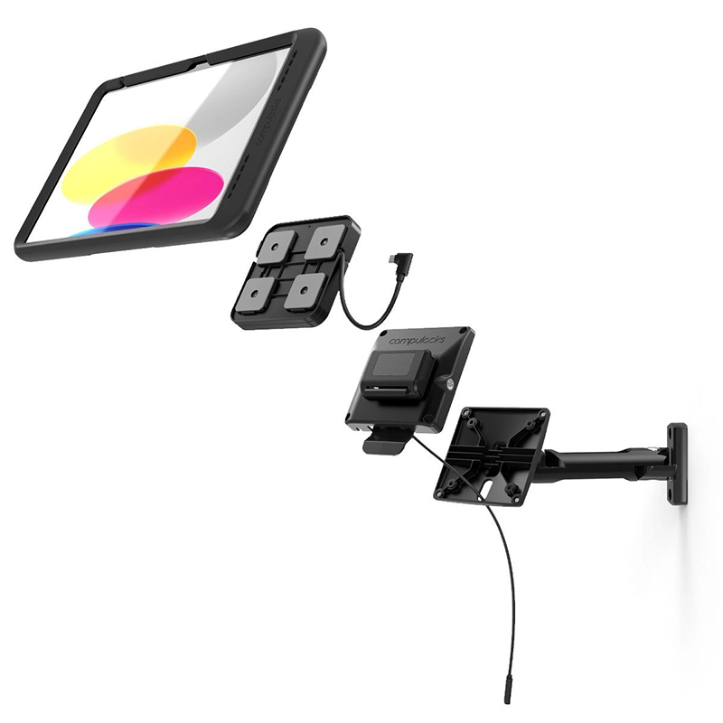 Compulocks 827BPMIP109 iPad 10th-11th (A16) Gen PowerMove Swing Wall Mount Black