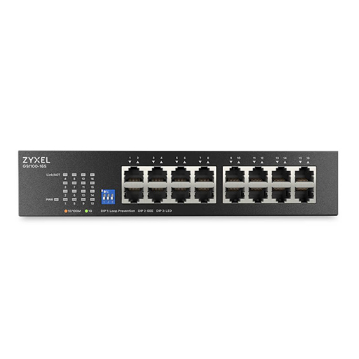 Zyxel GS1100-16S-GB0101F unmanaged Switch 16 x Gigabit Ethernet rack-mountable desktop