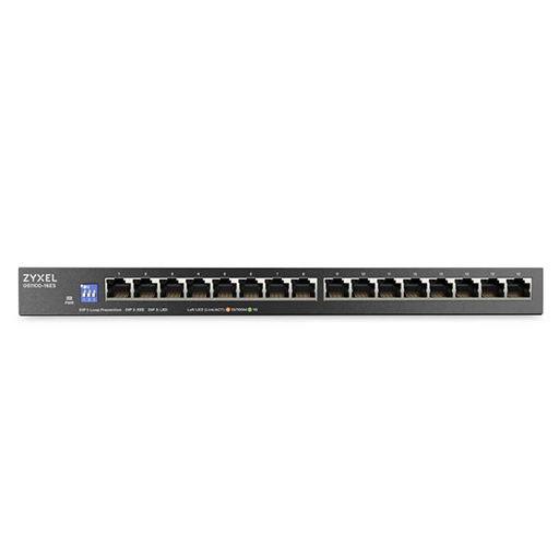 Zyxel GS1100-16ES-GB0101F Slimline 16 port Gigabit - DIP selector Unmanaged Switch