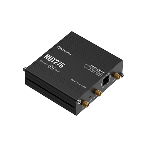 Teltonika RUT276 Cellular network router 5G, 10/100 Mbit Ethernet, Din-Rail, Black
