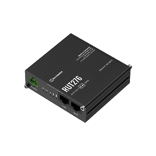 Teltonika RUT276 Cellular network router 5G, 10/100 Mbit Ethernet, Din-Rail, Black