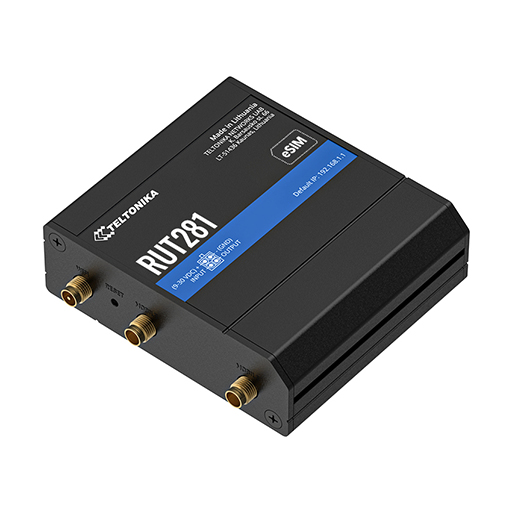 Teltonika RUT281 Cellular router LTE, Wi-Fi 4, 1x WAN, 1x LAN, SIM, DNS over HTTPS, DC