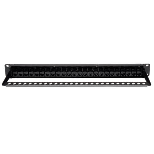 Eaton N254-024 24-Port 1U Rack-Mount Cat6/Cat5 Feedthrough Patch Panel, RJ45 Ethernet