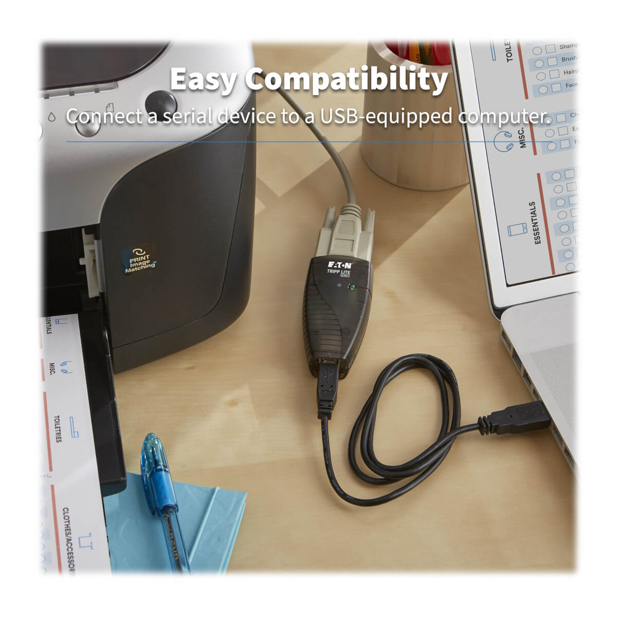 Eaton USA-19HS Keyspan USB to Serial Adapter - USB-A Male to DB9 RS232 Male, 3 ft.