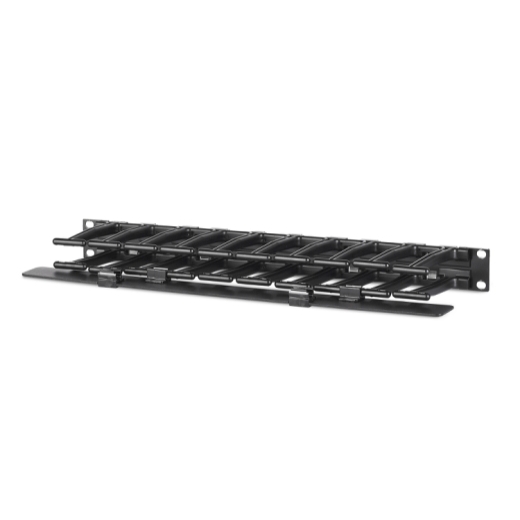 APC Horizontal Cable Manager, 1U x 4 Inch Deep, Single-Sided with Cover