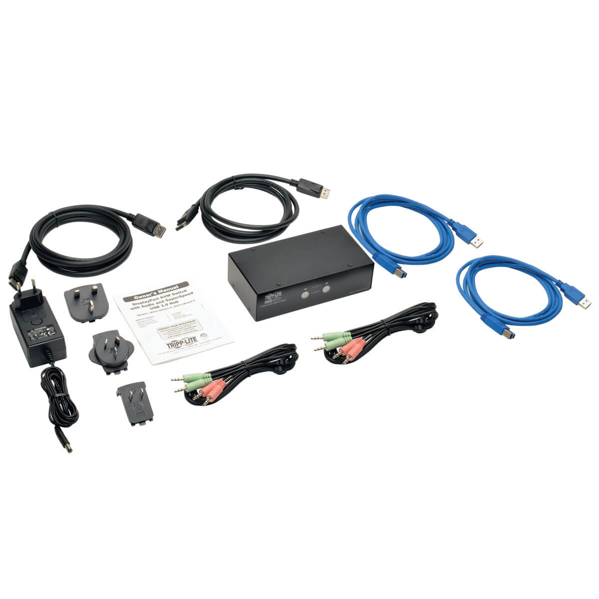 Eaton B004-DPUA2-K 2-Port DisplayPort KVM Switch with Audio, Cables&USB 3.0 SuperSpeed Hub