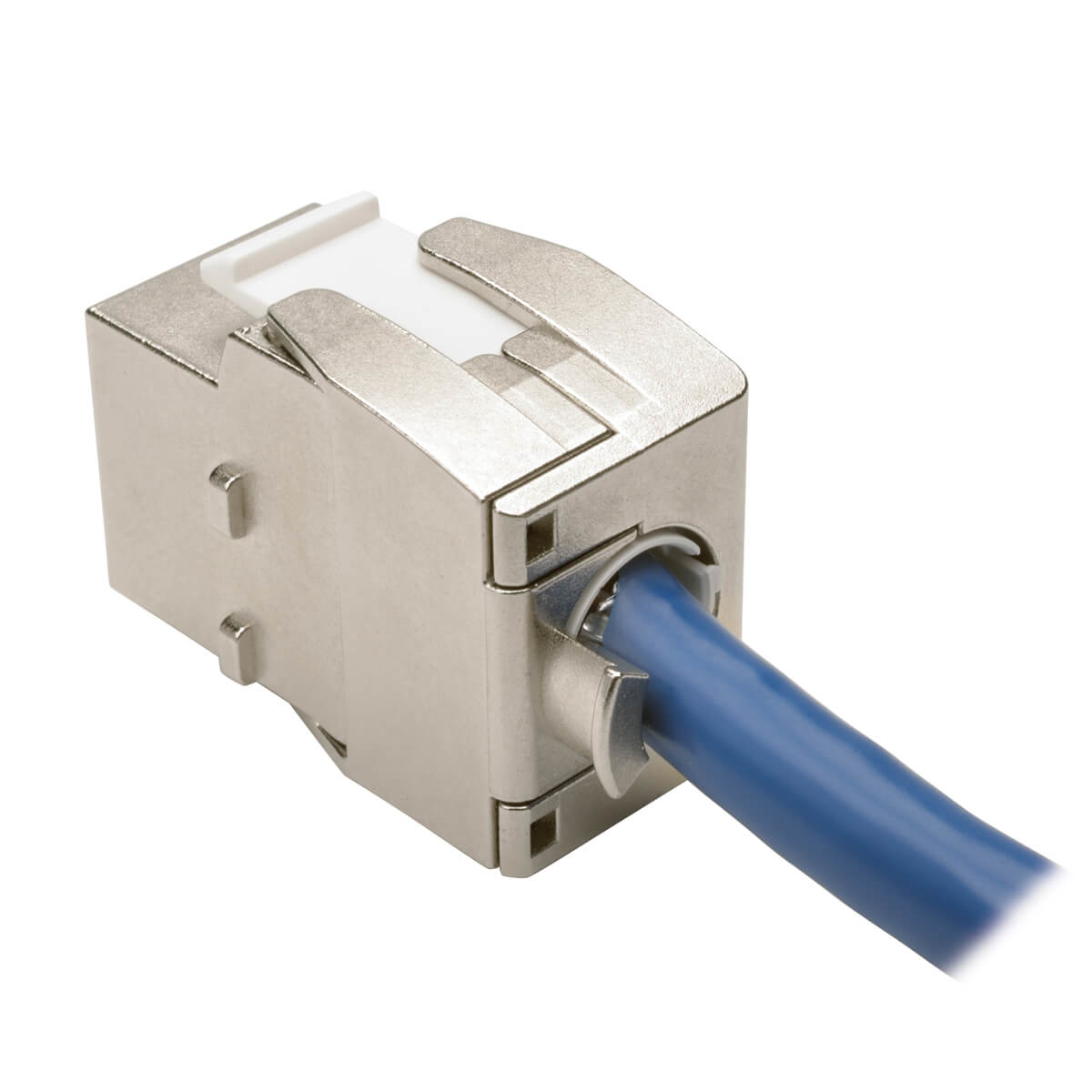 Eaton N238-001-SH-TFA Toolless Shielded Cat6a Keystone Jack, PoE/PoE+ Compliant - Silver