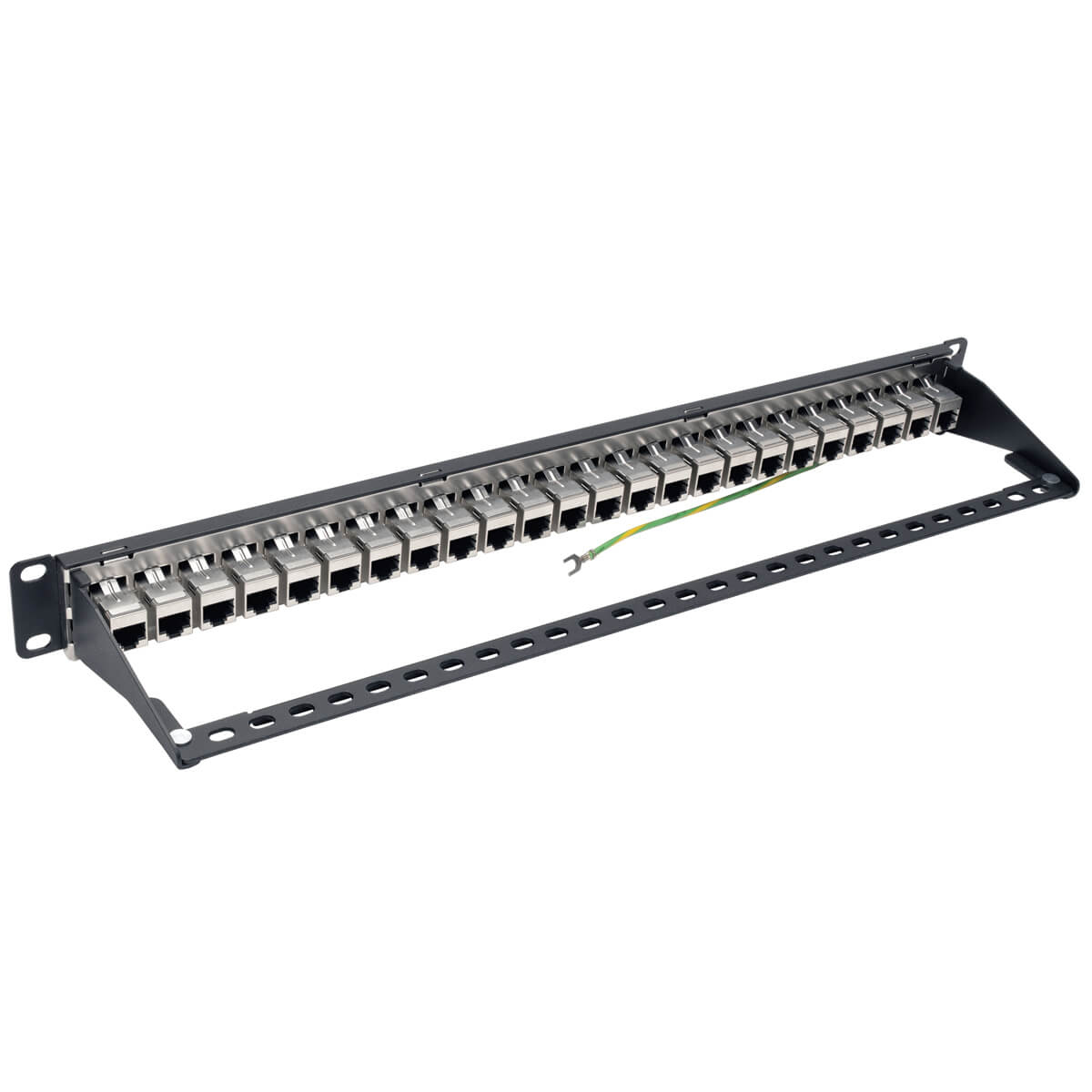 Eaton N254-024-SH-6A 24-Port 1U Rack-Mount STP Shielded Cat6a Feedthrough Patch Panel