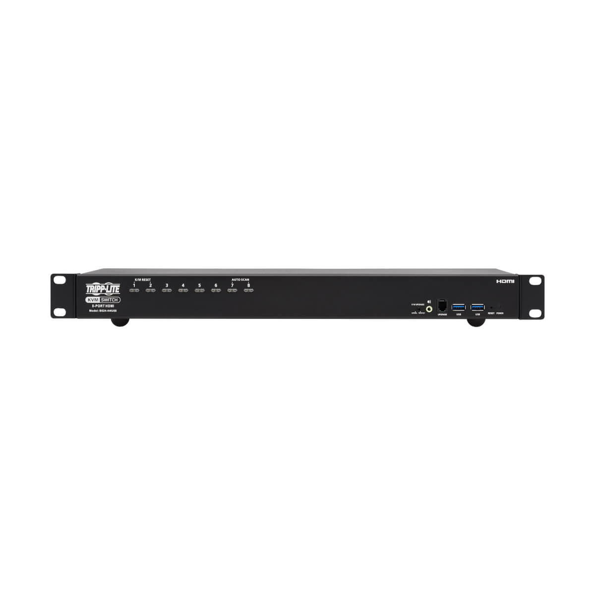 Eaton B024-H4U08 8-Port 4K HDMI/USB KVM Switch - 4K 60 Hz Video/Audio, 1U Rack-Mount
