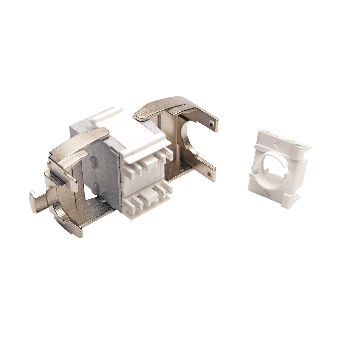 Eaton N238-001-GY-TFA Toolless Cat6a Keystone Jack, PoE/PoE+ Compliant, Shuttered-GY