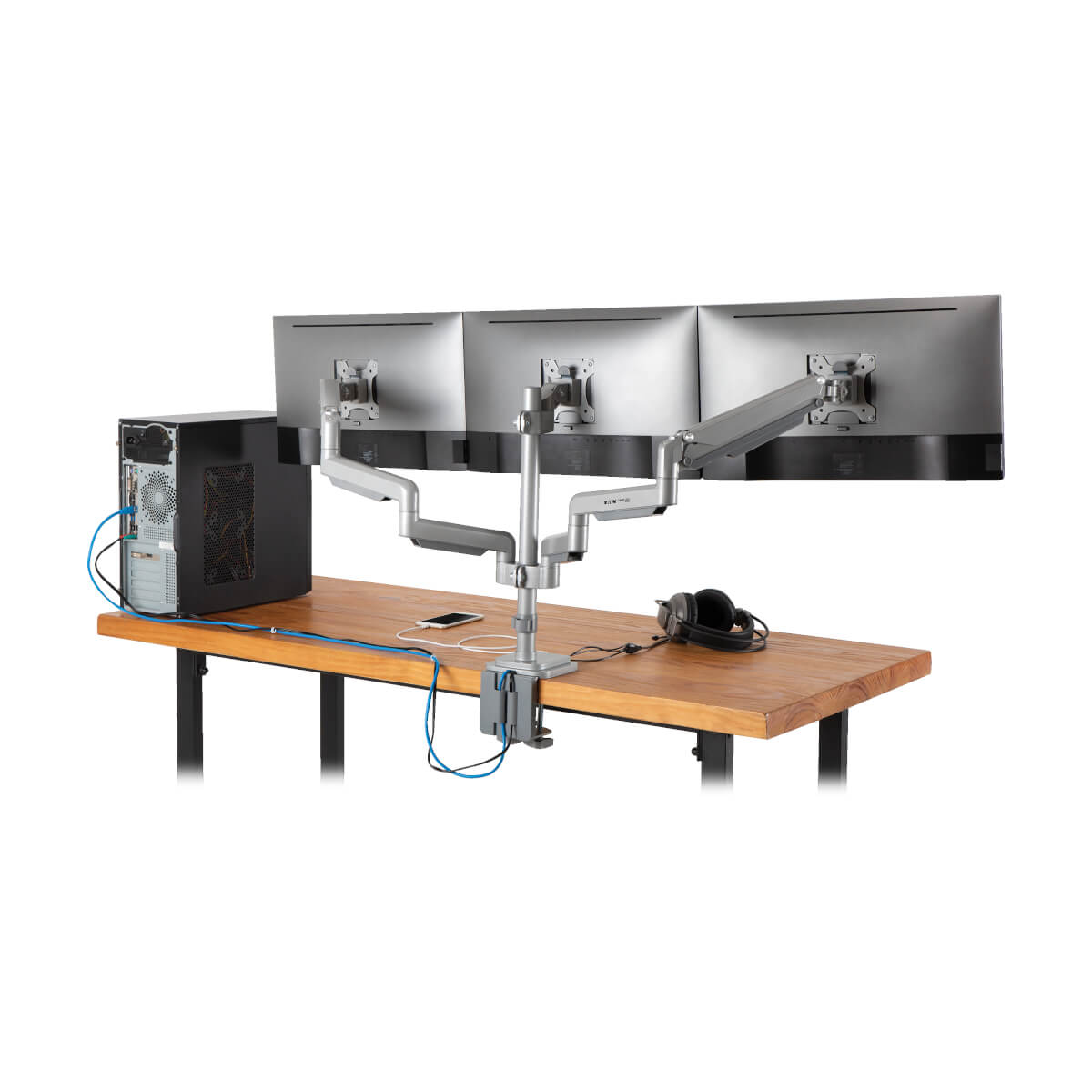 Eaton DDR1730TAL Triple-Display Flex-Arm Desktop Clamp for 17 to 30 Inch Flat-Screen Displays