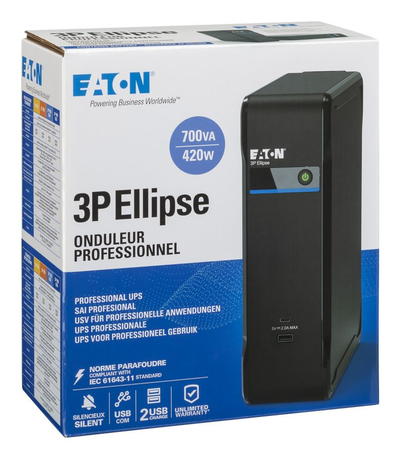 Eaton 3P700UI 3P Ellipse 700 USB IEC - UPS Tower- 420 W