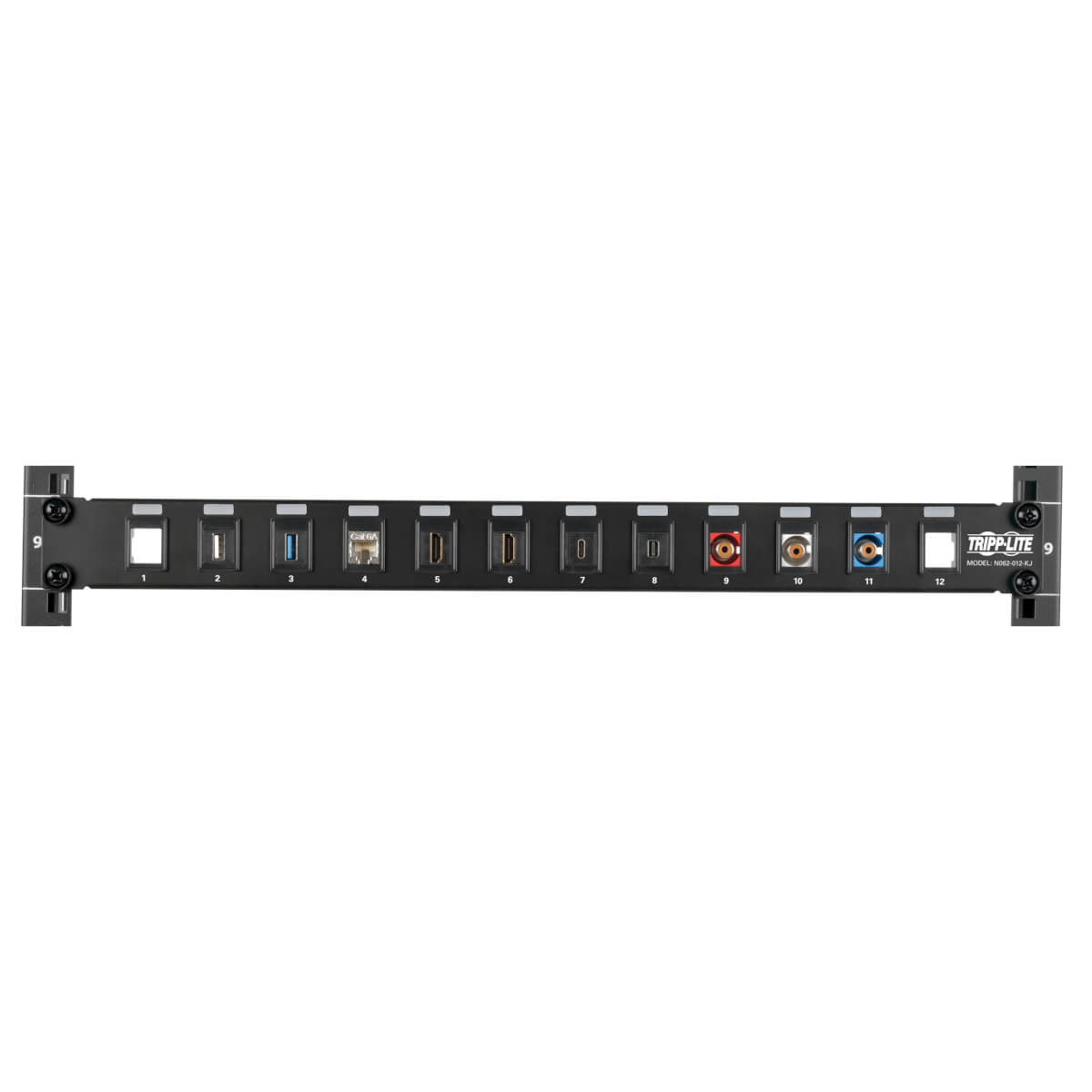 Eaton N062-012-KJ 12-Port 1U Rack-Mount Unshielded Blank Keystone/Multimedia Patch Panel