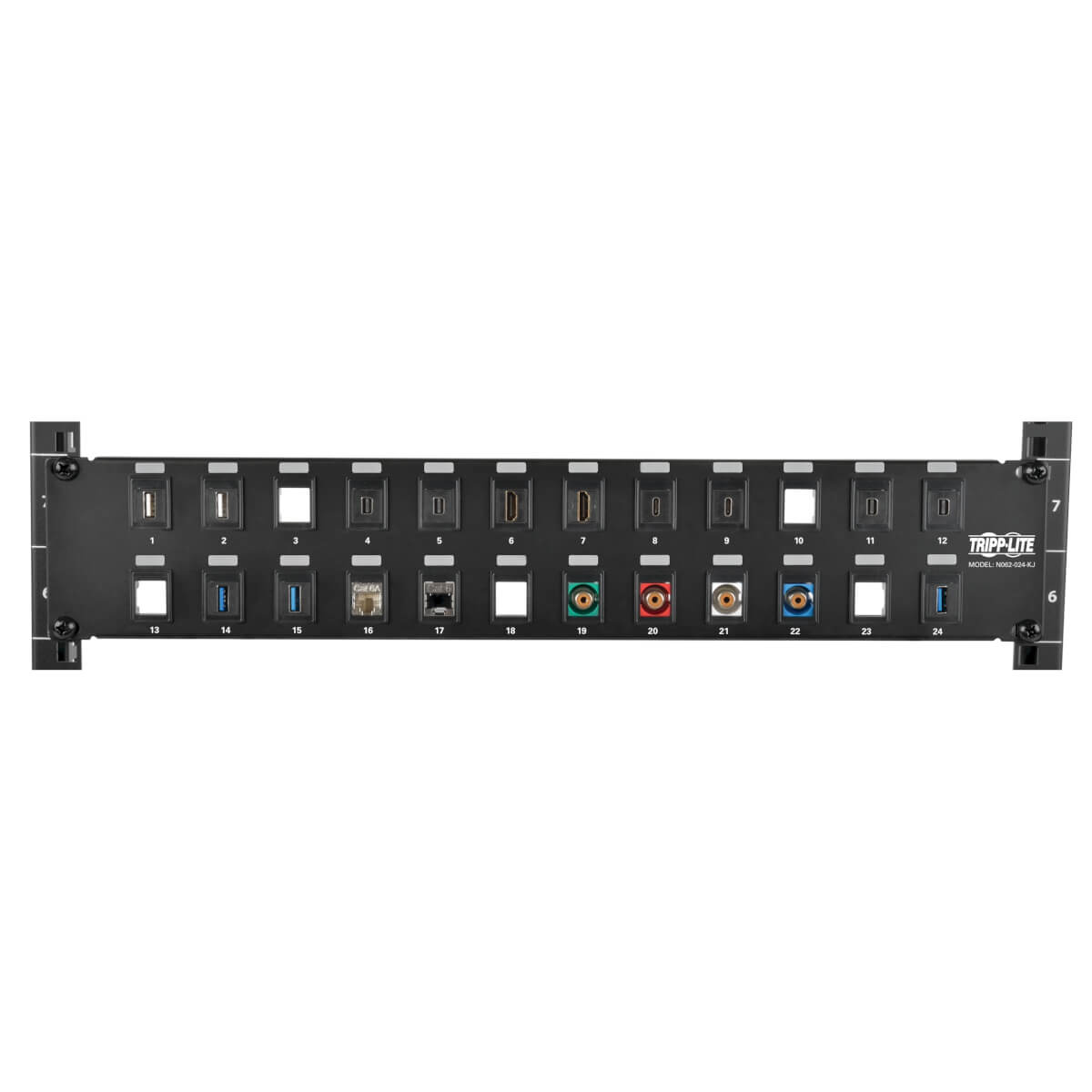 Eaton N062-024-KJ 24-Port 2U Rack-Mount Unshielded Blank Keystone/Multimedia Patch Panel