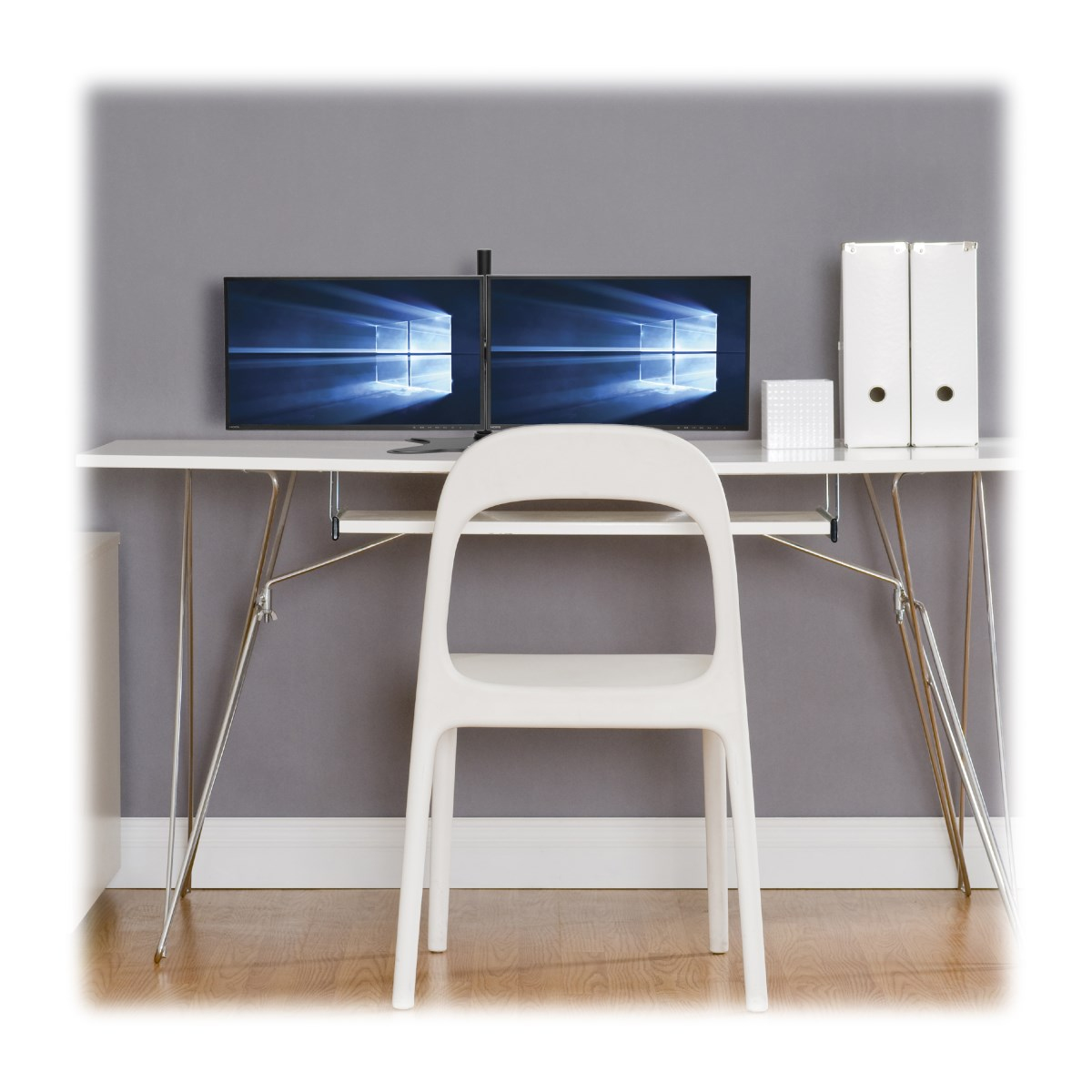 Eaton DDR1327SDD Dual-Monitor Desktop Mount Stand for 13 to 27 Inch Flat-Screen Displays