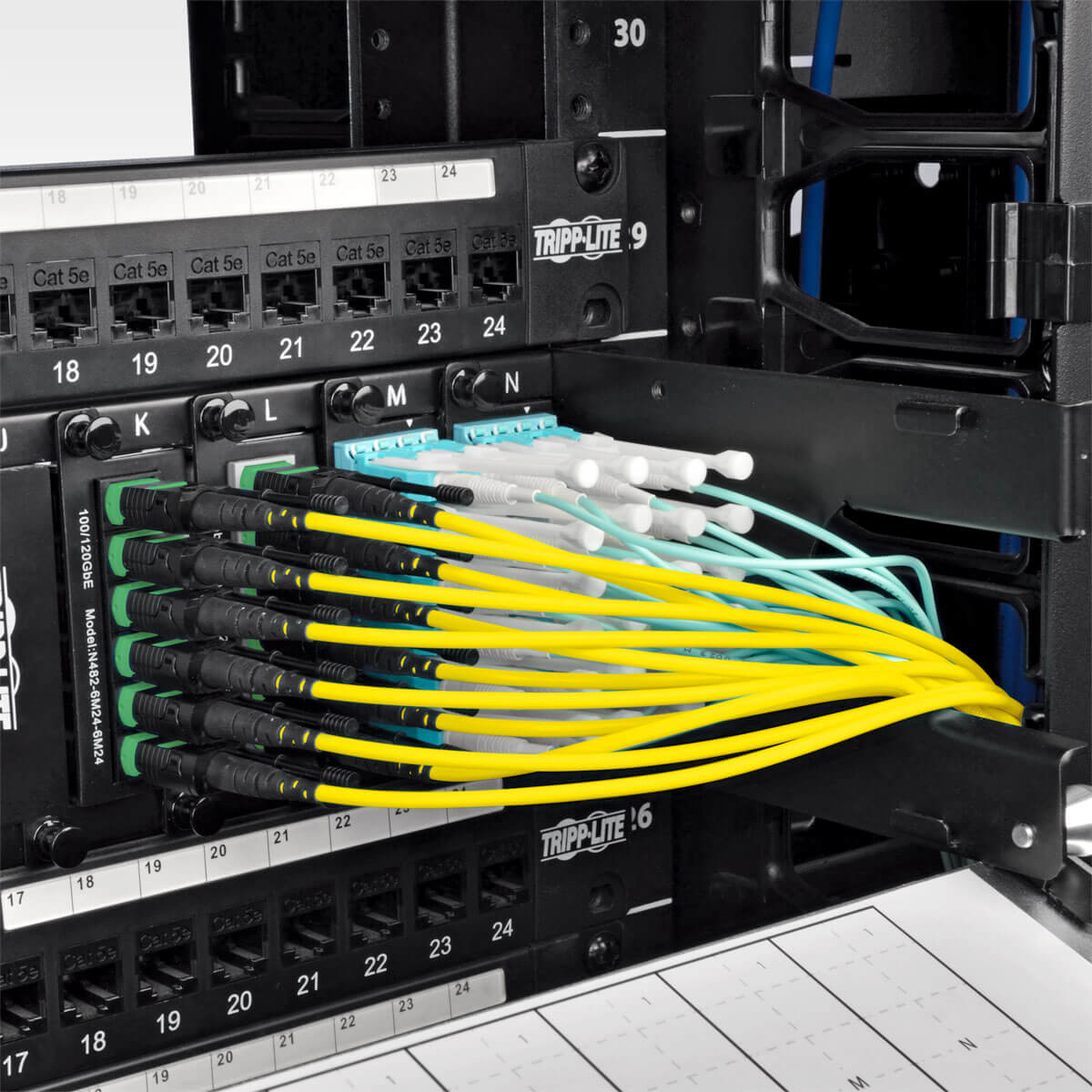 Eaton N390-02M-12-AP MTP/MPO (APC) Singlemode Patch Cable, 12 Fiber, YL, 2 m