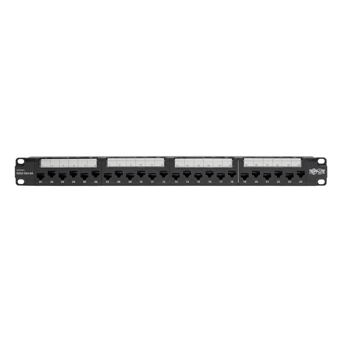 Eaton N252-024-6A 24-Port 1U Rack-Mount Cat6a/Cat6/Cat5e 110 Patch Panel