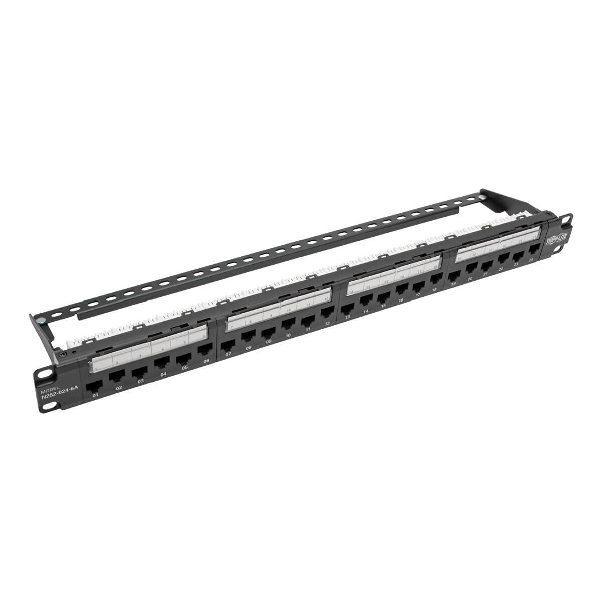 Eaton N252-024-6A 24-Port 1U Rack-Mount Cat6a/Cat6/Cat5e 110 Patch Panel