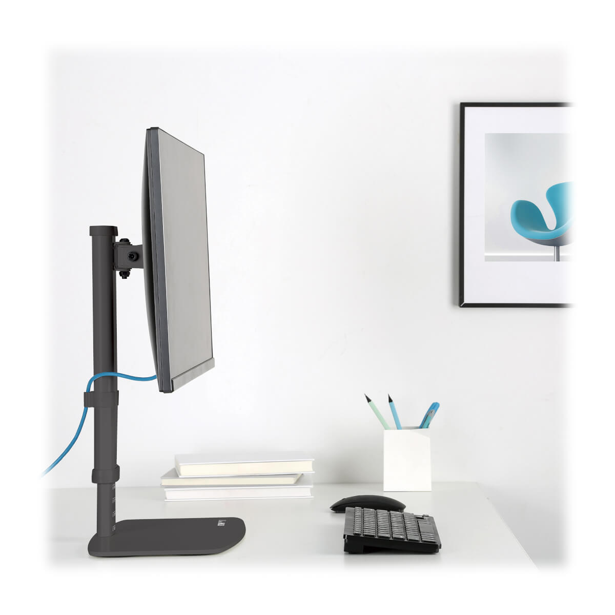 Eaton DDV1727S Single-Display Monitor Stand - Height Adjustable, 17 to 27 Inch Monitors