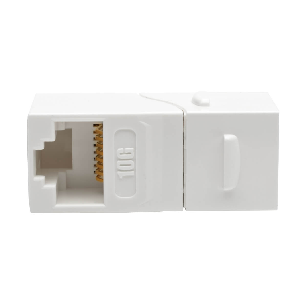 Eaton N235-001-WH-6AD Cat6a Straight-Through Modular In-Line Snap-In Coupler, WT