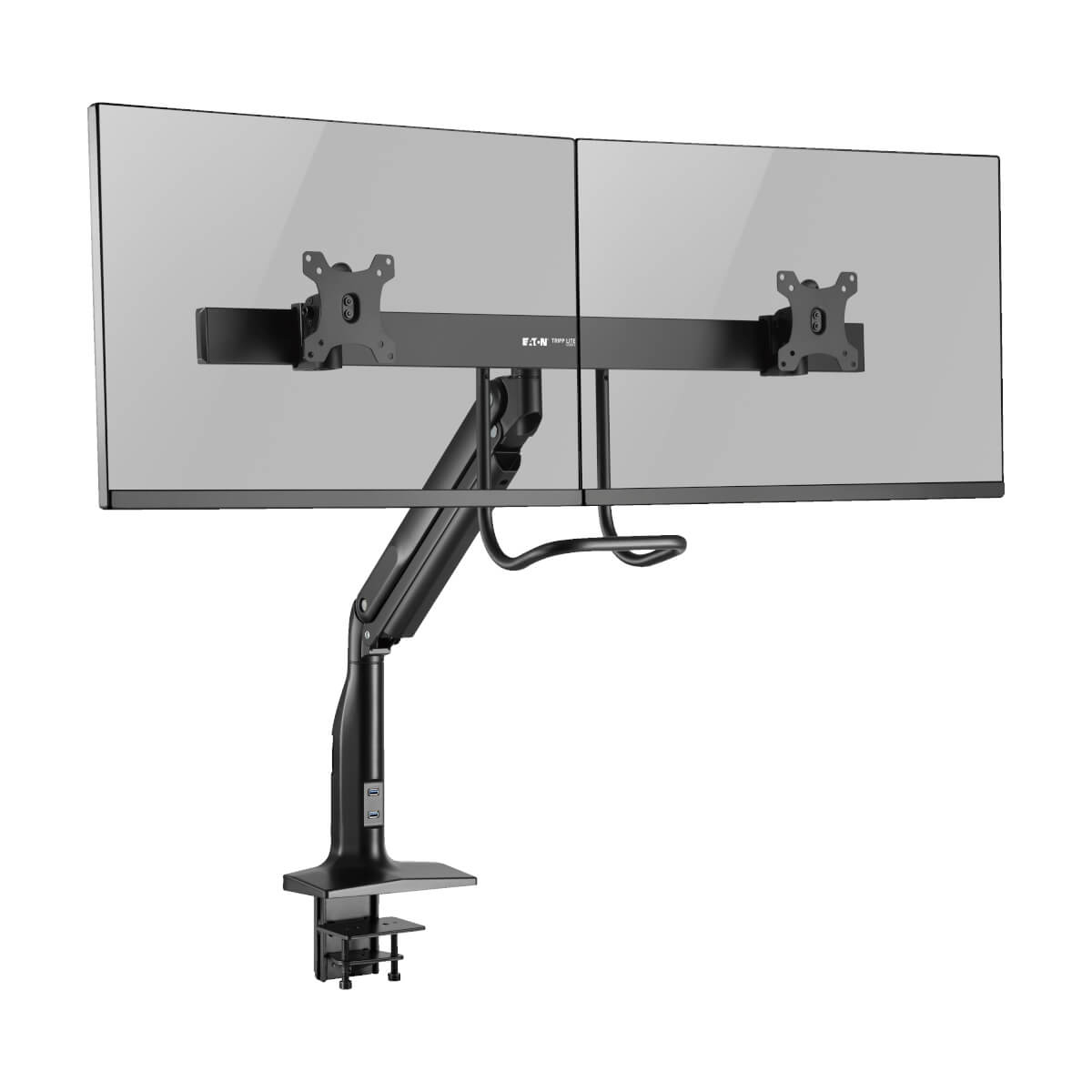Eaton DMPDD1735AM Precision-Placement Dual-Display Desk Clamp/Grommet, 17 to 35 Inch Displays