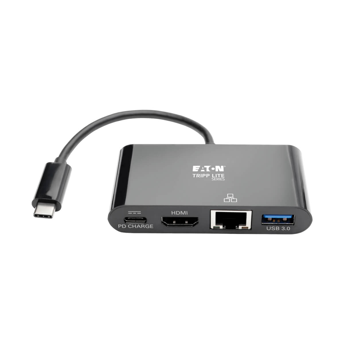 Eaton U444-06N-HGUB-C USB-C Multiport Adapter-HDMI, USB 3.0 Port, GbE, 60W PD Charging,BK