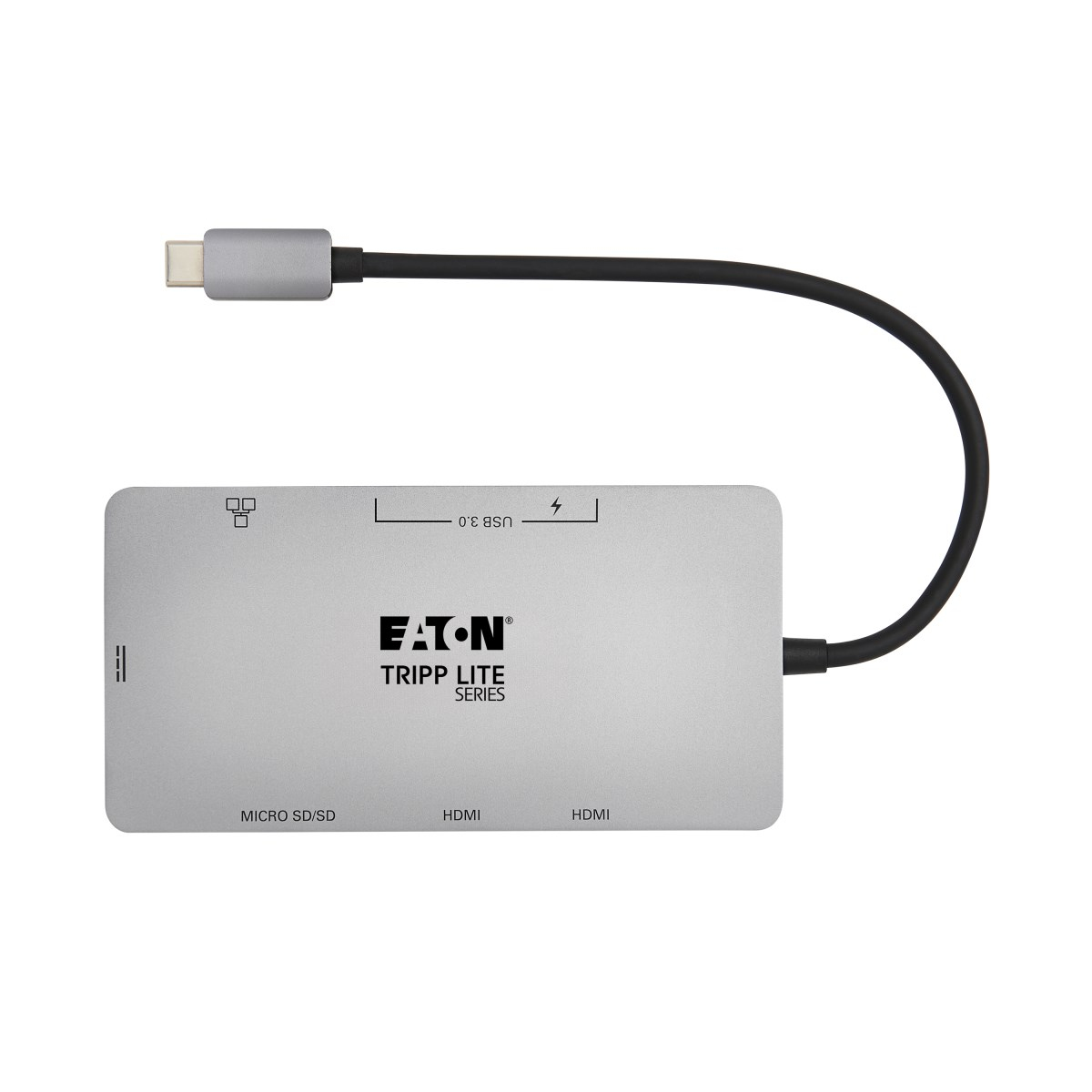 Eaton U442-DOCK8G-GG USB-C Dock, Dual Display - 4K HDMI, USB 3.2 Gen 1, USB-A Hub, GbE, GY