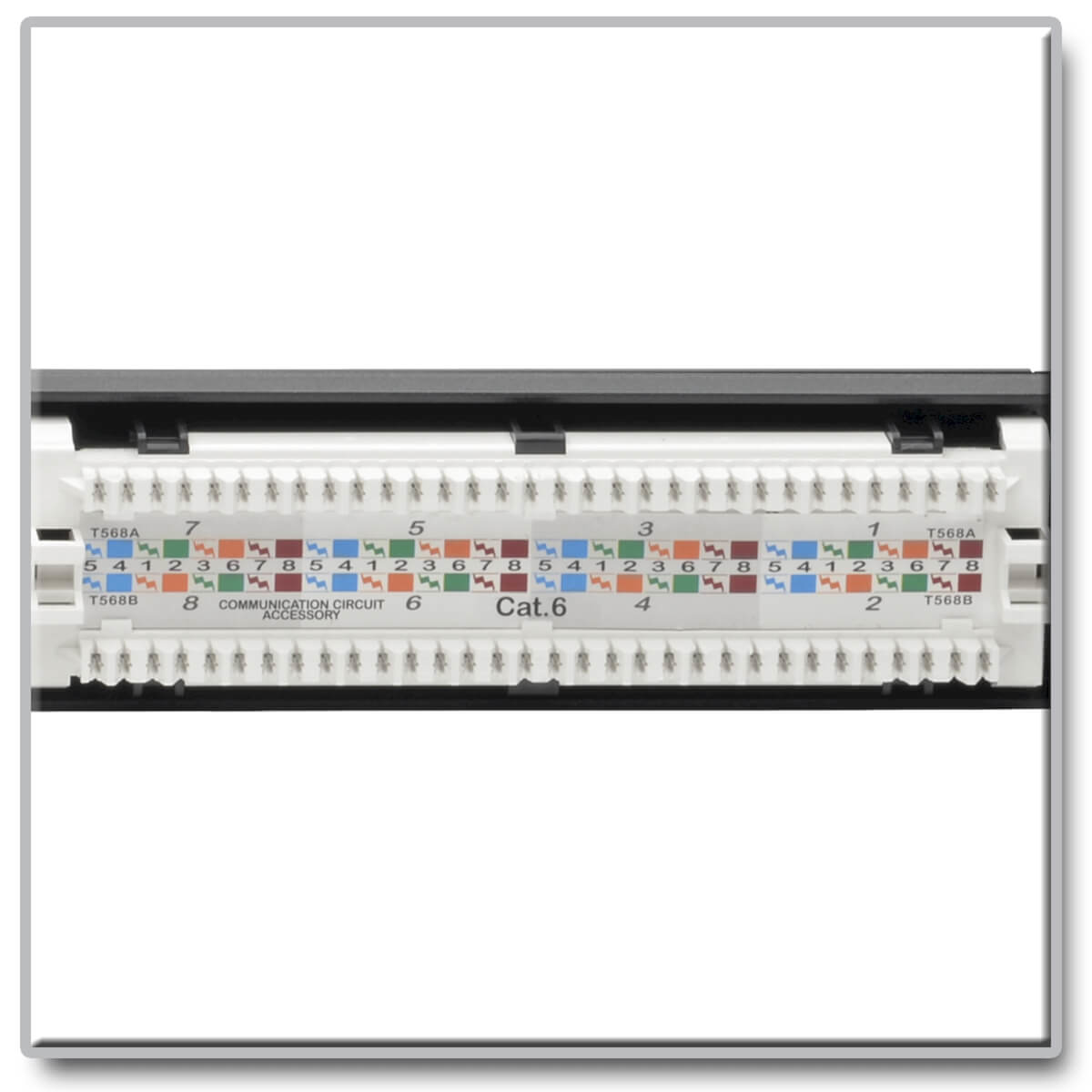 Eaton N252-P24 Cat6 24-Port Patch Panel - PoE+ Compliant, 110/Krone, 568A/B, RJ45 Ethernet