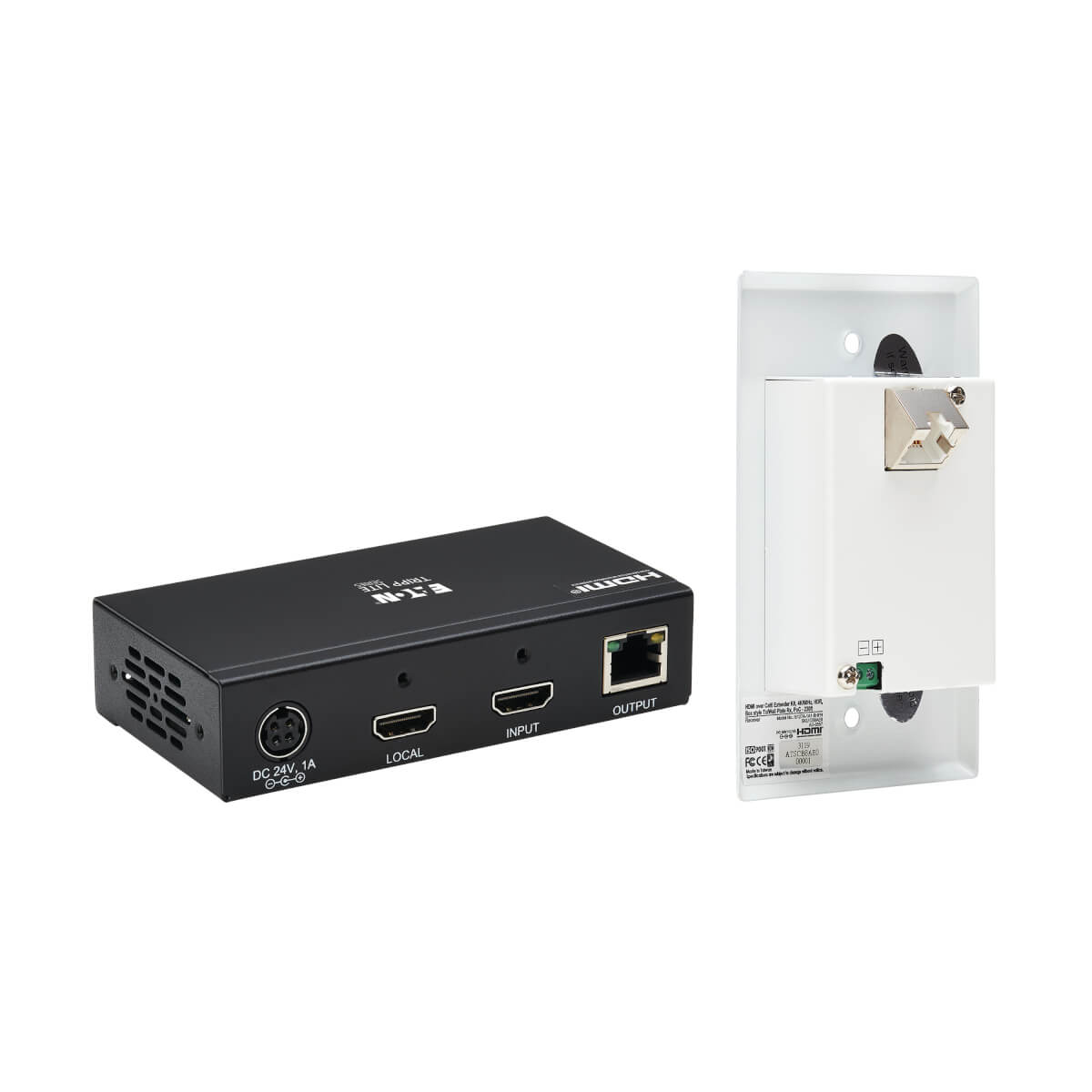 Eaton B127A-1A1-BHFH HDMI over Cat6 Extender Kit, Box Transmitter/Wall Plate Receiver