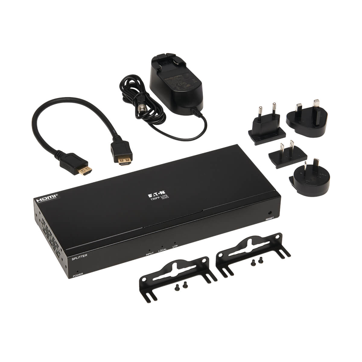 Eaton B127A-004-BH 4-Port HDMI over Cat6 Splitter - 4K 60 Hz, HDR, 4:4:4, PoC, 230 ft.