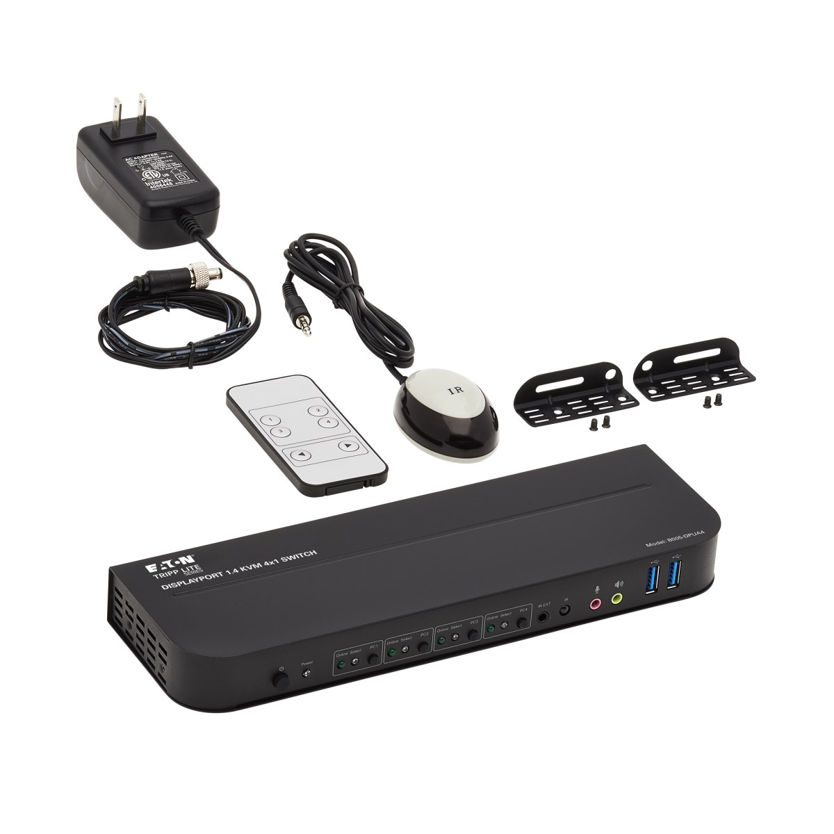 Eaton B005-DPUA4 4-Port DisplayPort/USB KVM Switch - 4K 60 Hz, HDR, HDCP 2.2, IR, DP 1.4