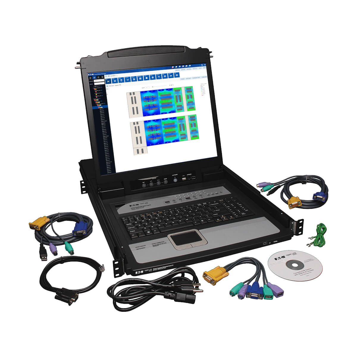Eaton B020-U16-19-IP NetDirector 16-Port 1U Rack-Mount Console IP KVM Switch, 19 Inch LCD