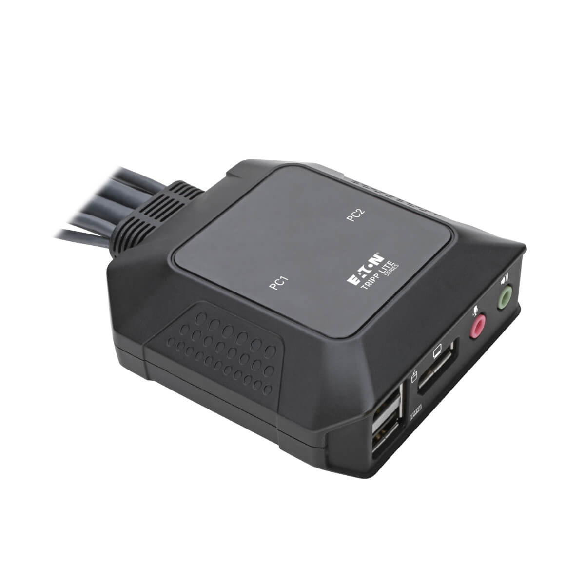 Eaton B032-DPUA2 2-Port DisplayPort 1.1/USB KVM Switch with Audio/Video, Built-In Cables